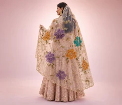 Hand Painted and Dabka work Organza Dupatta